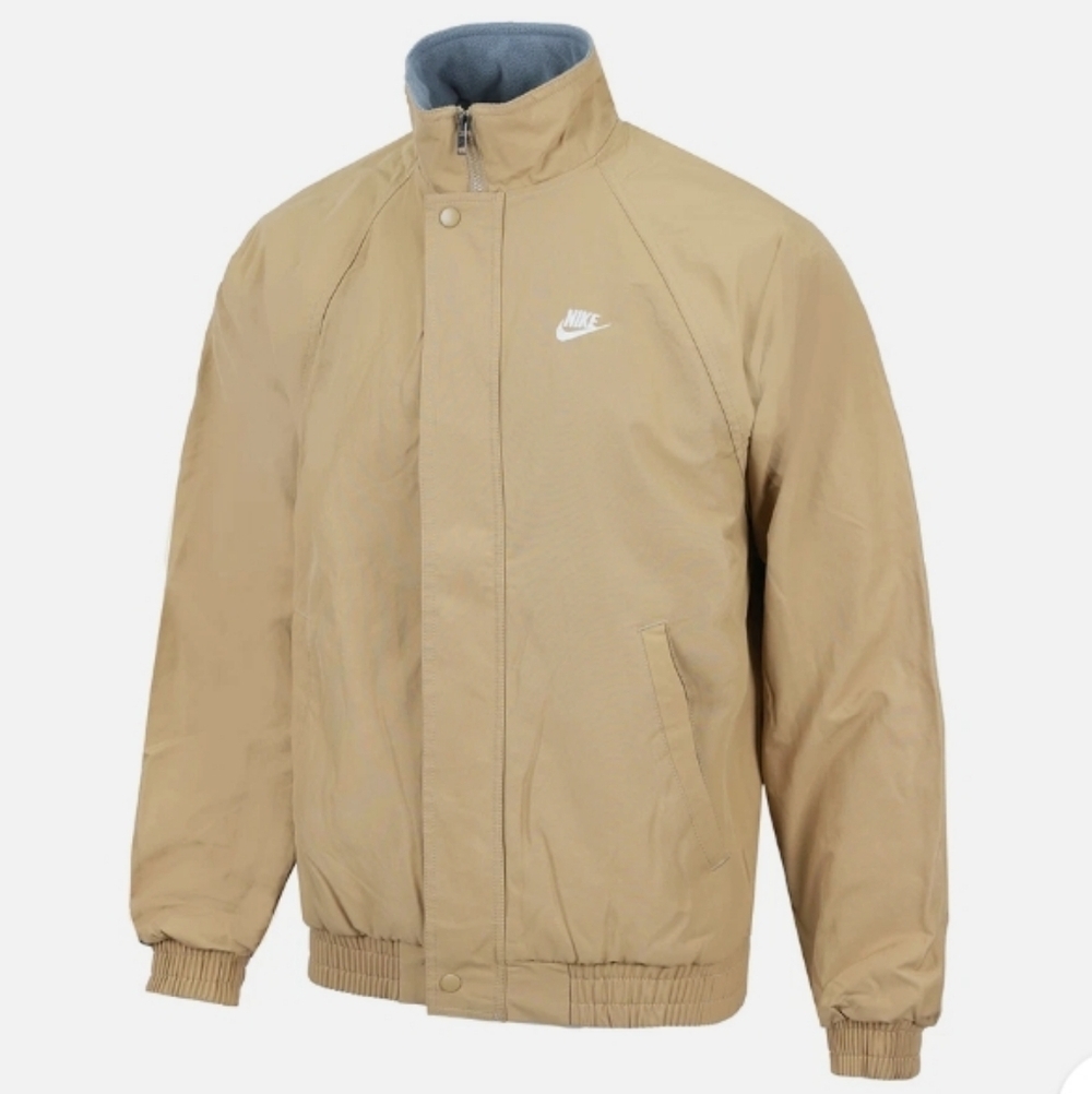 NWT Nike Club Futura Fleece Lined Jacket | Size Medium | Tan FZ0657-297